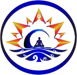 Logo avec soleil, vague et silhouette